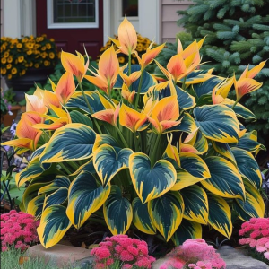 Хоста Флейм Данс купить по цене от 650р. в интернет-магазине «Посадика» с доставкой почтой в в Звенигороде и по всей России – [изображение №1].