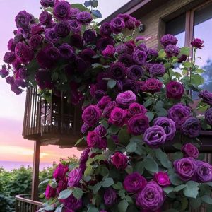 Роза Плетистая Плум Пэшн купить по цене от 610р. в интернет-магазине «Посадика» с доставкой почтой в в Звенигороде и по всей России – [изображение №1].